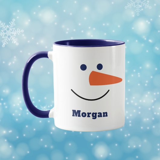 Fun Unique Trendy Happy Snowman Face Individuelle Tasse