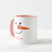 Fun Unique Trendy Individuelle Name Happy Snowman Tasse (Vorderseite Links)