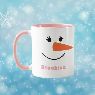 Fun Unique Trendy Individuelle Name Happy Snowman  Tasse