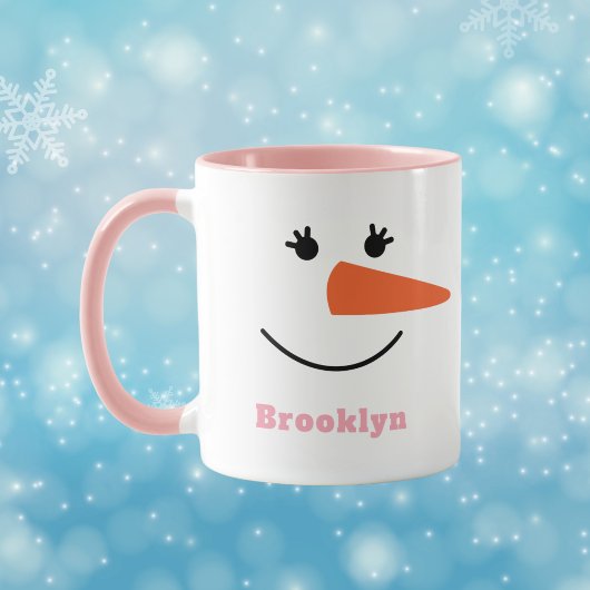 Fun Unique Trendy Individuelle Name Happy Snowman  Tasse
