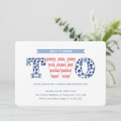 Fun US Flagge Summer 2. Geburtstag Party Einladung (Stehend Vorderseite)