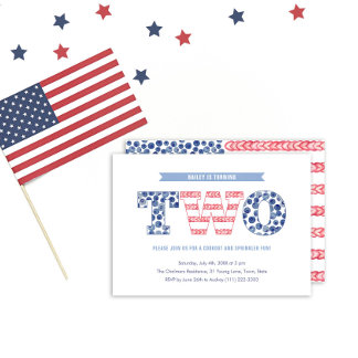 Fun US Flagge Summer 2. Geburtstag Party Einladung