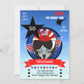 Fun USA Fighter Jet Pilot Einladung zum Geburtstag (Vorderseite)