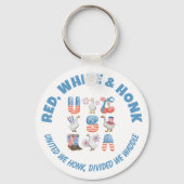 Fun USA Goose RED WHITE AND HONK 4. Juli Schlüsselanhänger (Vorderseite)