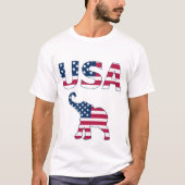 Fun USA Map Flag Donkey Elephant, Red White, Blue T-Shirt (Vorderseite)
