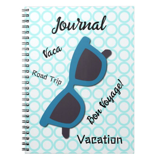 Fun Vacation Road Trip Sunglasses Art Journal Notizblock (Vorderseite)