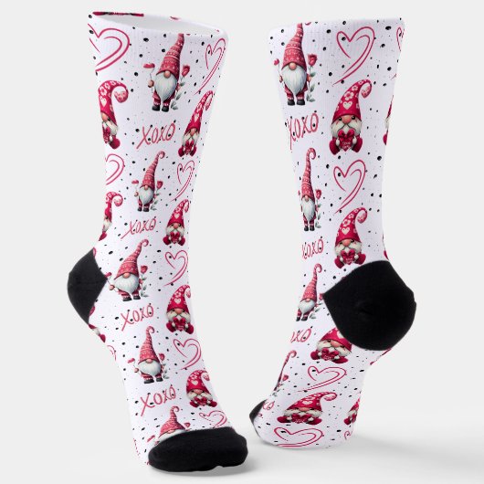 Fun Valentine Gnome Socken (Gewinkelt)
