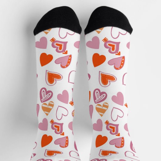 Fun Valentine Hearts Socks Socken (Oben)