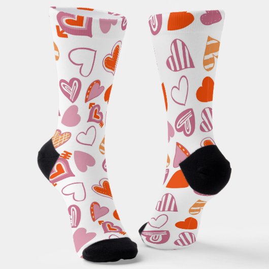 Fun Valentine Hearts Socks Socken (Gewinkelt)