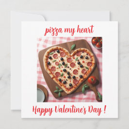 Fun Valentine Pizza Heart Italien Feiertagskarte