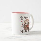 Fun Valentine puppen I Liebe Sie langsam viel nied Zweifarbige Tasse (VorderseiteRechts)