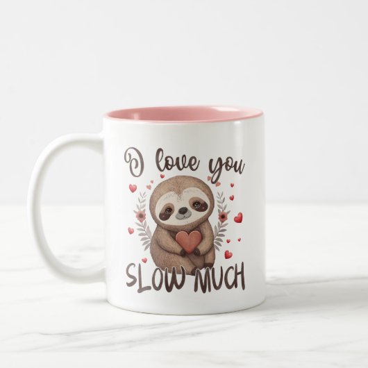 Fun Valentine puppen I Liebe Sie langsam viel nied Zweifarbige Tasse (Links)