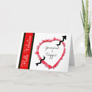 Fun Valentins Kontur des getexturierten Herzens mi Feiertagskarte
