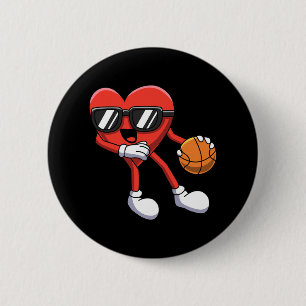 Fun Valentinstag Heart Playing Bysketbyll Boys K Button