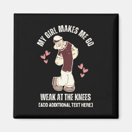 Fun Valentinstag POPEYE schwach an den Knie Magnet