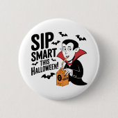 Fun Vampire-Themed Halloween-Design Button (Vorderseite)