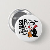Fun Vampire-Themed Halloween-Design Button (Vorne & Hinten)