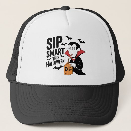 Fun Vampire-Themed Halloween-Design Truckerkappe (Vorderseite)