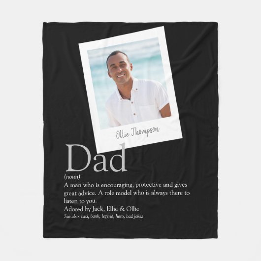 Fun Vater Daddy Pater Definition Foto Fleecedecke (Vorderseite)