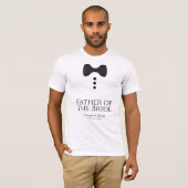 Fun Vater der Bride Black Krawatte Hochzeit T - Sh T-Shirt (Vorne ganz)