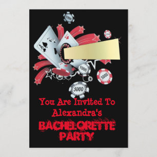 Fun Vegas Poker Casino Chip Junggeselinnen-Abschie Einladung