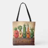 Fun Vegetables Wiederverwendbares Lebensmittelgesc Tasche (Rückseite)