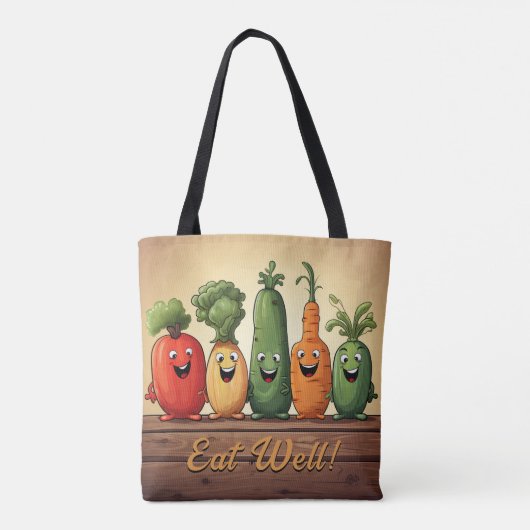 Fun Vegetables Wiederverwendbares Lebensmittelgesc Tasche (Rückseite)