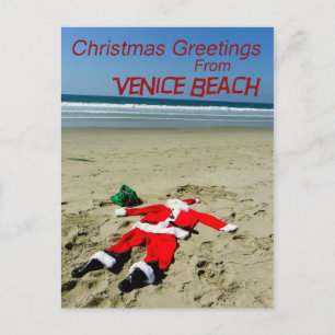 Fun Venice Beach Weihnachtskarte! Feiertagspostkarte