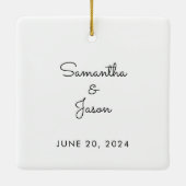 Fun Verlobung Rett Date Lass uns Merry'd Wedding h Keramikornament (Rückseite)