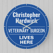 Fun Veterinary Surgeon Wall Plaque Style Große Wanduhr