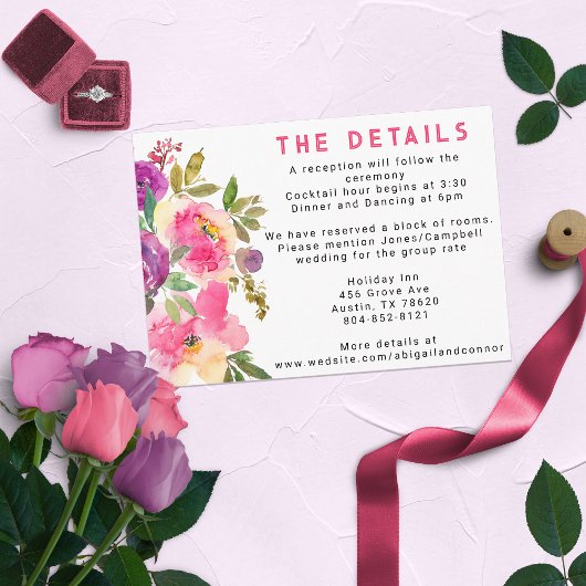 Fun Vibranet Fuchsia Floral Begleitkarte