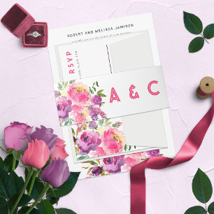 Fun Vibranet Fuchsia Floral Einladungsbanderole