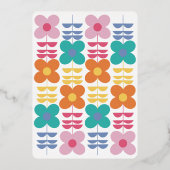 Fun Vibrann Retro Blume Geburtstagsparty Folieneinladung (Rückseite)