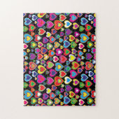 Fun Vibranning Rainbow of Hearts Pattern Liebe Puzzle (Vertikal)