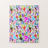 Fun Vibrant Muster der Fragezeichen Puzzle (Vertikal)