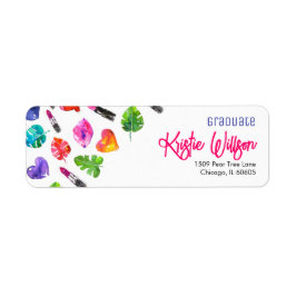 Fun Vibrant Watercolor Lipsticks Graduierungsparty