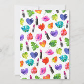 Fun Vibrant Watercolor Lipsticks Graduierungsparty Einladung (Rückseite)