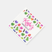 Fun Vibrant Watercolor Lipsticks Graduierungsparty Serviette (Ecke)