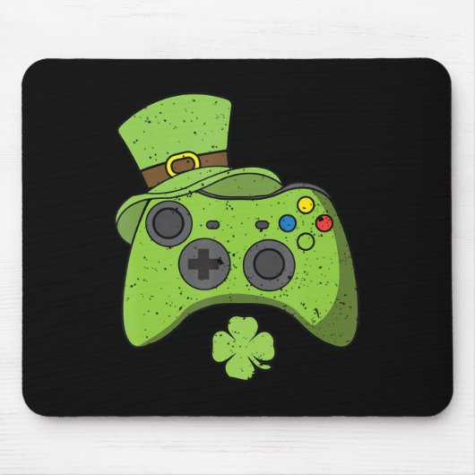 Fun Video Game Console St Patricks Day Kids Gamers Mousepad (Vorne)