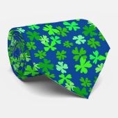 Fun vier leaf Clovers auf Navy Blue Krawatte (Gerollt)