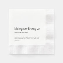 Fun Vietnamese Drinking Phrase Cocktail Napkin 01