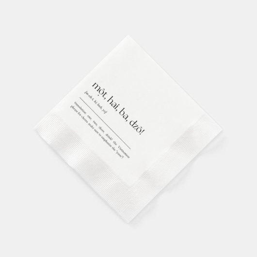 Fun Vietnamese Drinking Phrase Cocktail Napkin 02 Serviette (Ecke)