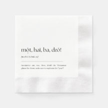 Fun Vietnamese Drinking Phrase Cocktail Napkin 02