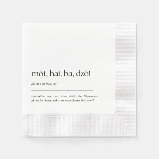 Fun Vietnamese Drinking Phrase Cocktail Napkin 02 Serviette (Vorderseite)