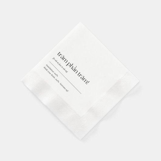 Fun Vietnamese Drinking Phrase Cocktail Napkin 03 Serviette (Ecke)