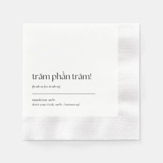 Fun Vietnamese Drinking Phrase Cocktail Napkin 03 Serviette