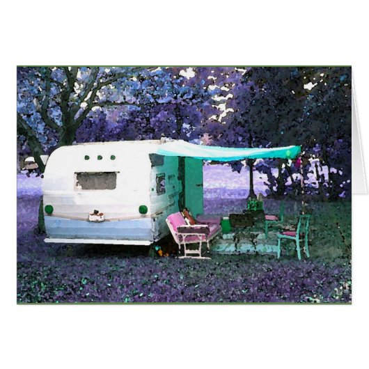 Fun Vintag Camper jeden Anlaß Karte (Vorderseite (Horizontal))