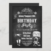 Fun Vintag Chalkboard Geburtstagsparty Einladung (Vorne/Hinten)