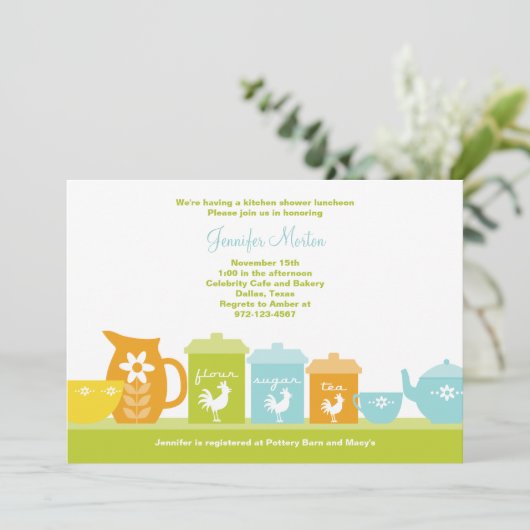 Fun Vintag Kitchen Einladungen (Stehend Vorderseite)