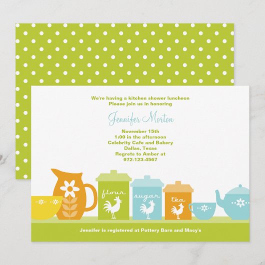Fun Vintag Kitchen Einladungen (Vorne/Hinten)